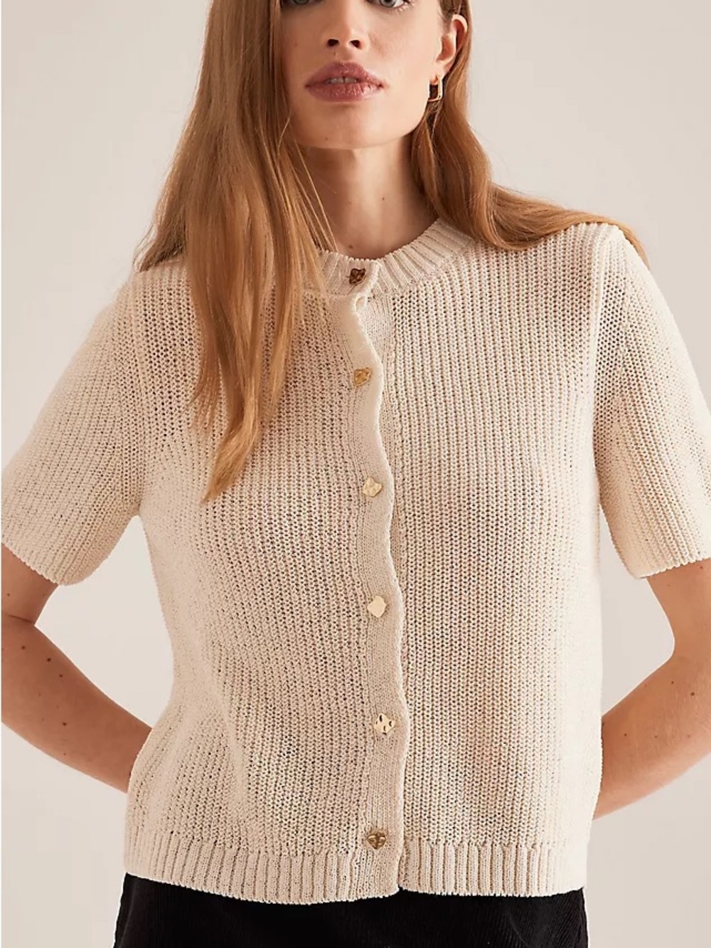 NWOT Maeve Short Sleeve Button Front Cardigan